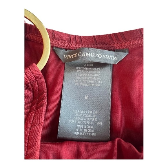 Vince Camuto Ring-accent Rib Knit Jersey Bikini Bottom in Sangria Size Medium - Picture 8 of 12